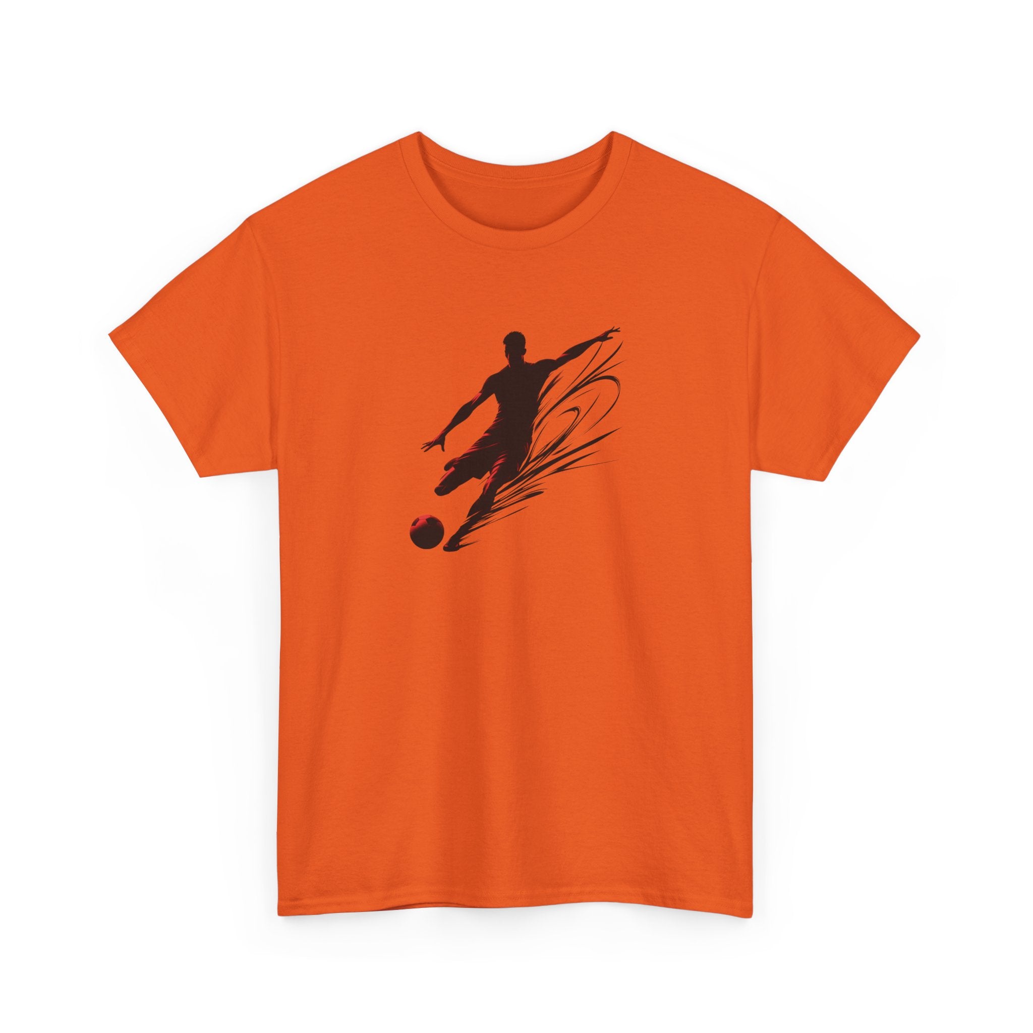 Soccer Player Silhouette Tee — Dynamic Kick Football T-Shirt