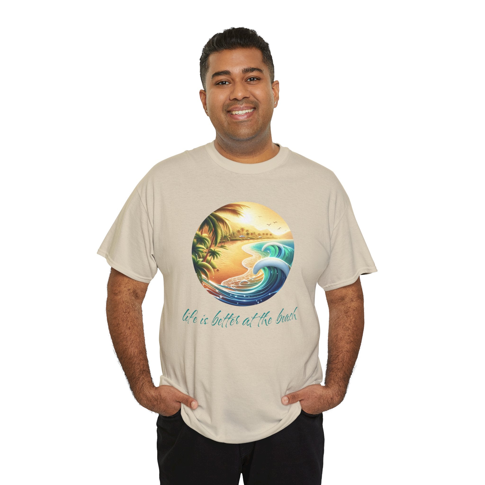 Beach Sunset T-Shirt — "Life Is Better at the Beach" Surf Graphic Tee