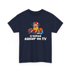 'It Looked Easier on TV' Funny Athletic Sports Fan Graphic T Shirt