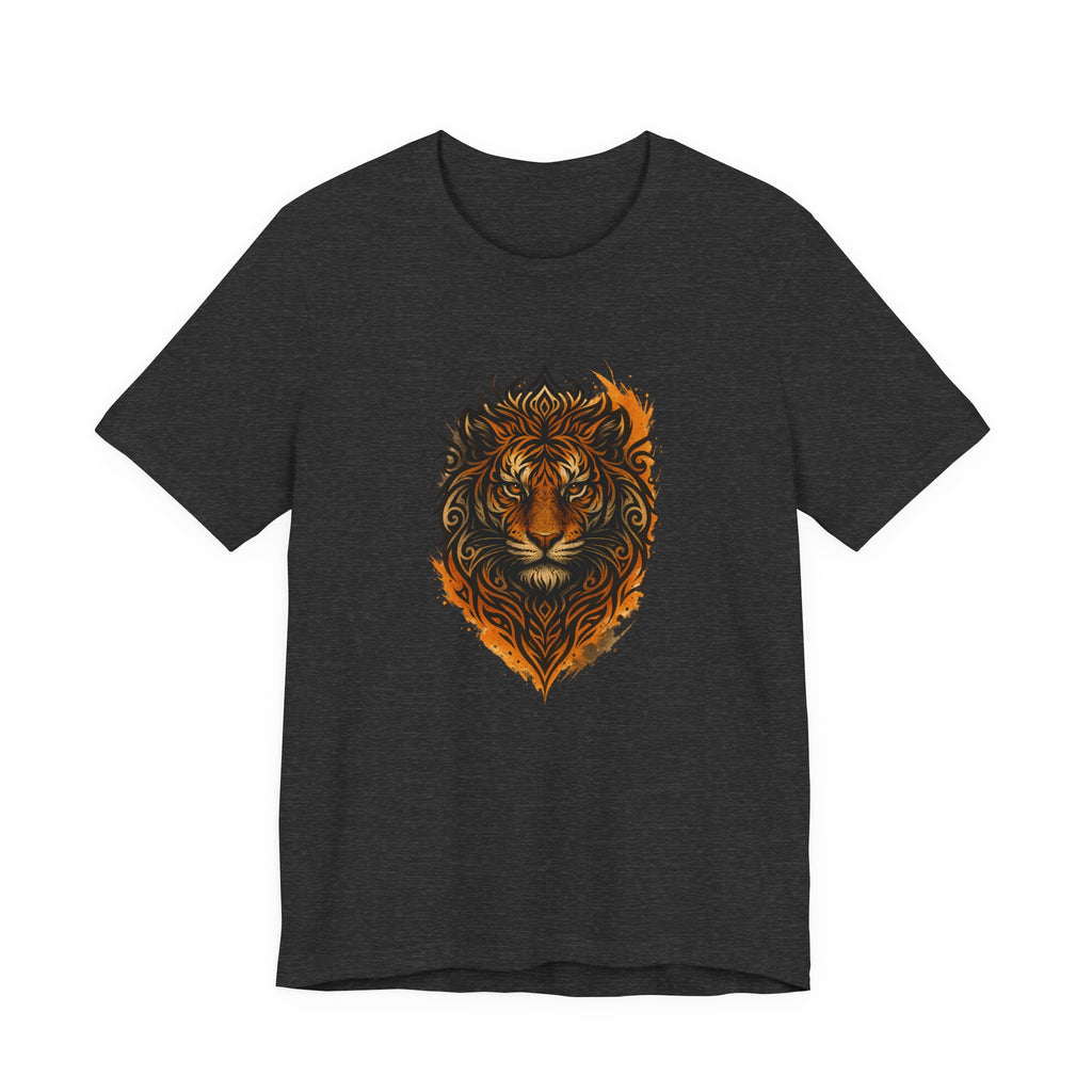 Tiger Flame Graphic T-Shirt — Tribal Tiger Head Design
