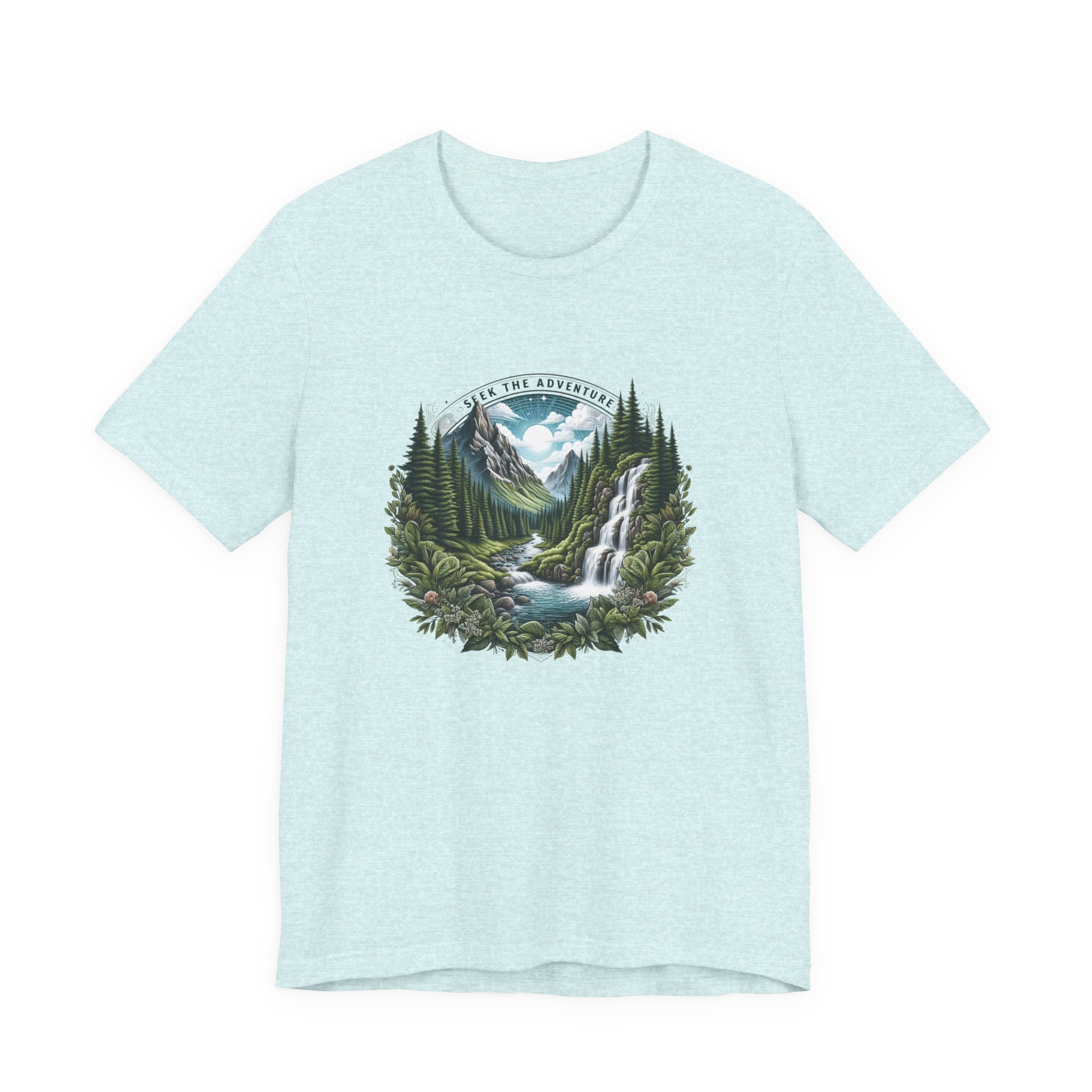 Nature Adventure T-Shirt — Mountain Waterfall Forest Graphic Tee