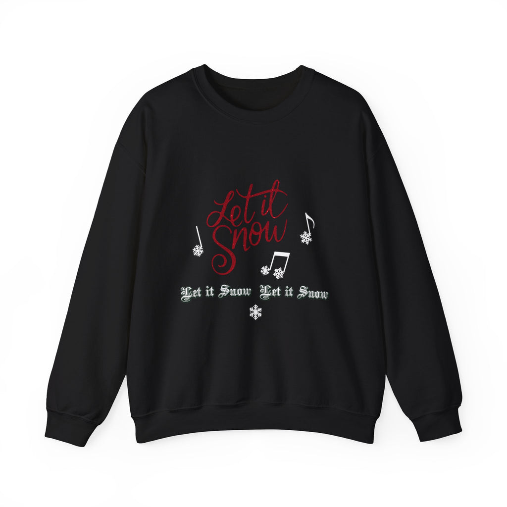 Let It Snow Crewneck Sweatshirt — Cozy Holiday Sweatshirt with Musical Snowflake Design