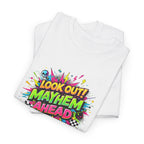 Look Out! Mayhem Ahead Graphic Tee — Colorful Retro Comic Humor Shirt