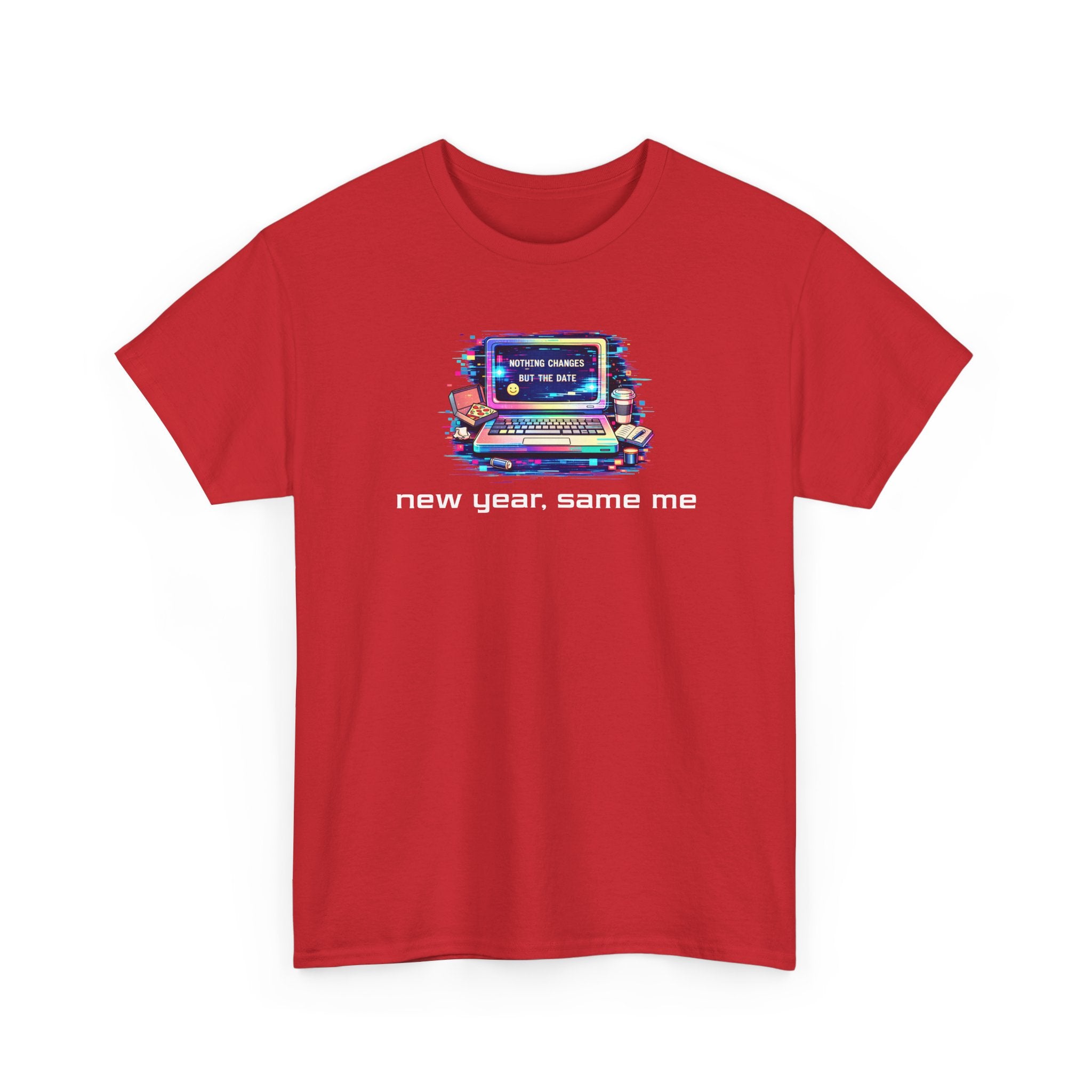 New Year Same Me T‑Shirt — Retro Computer Graphic Tee