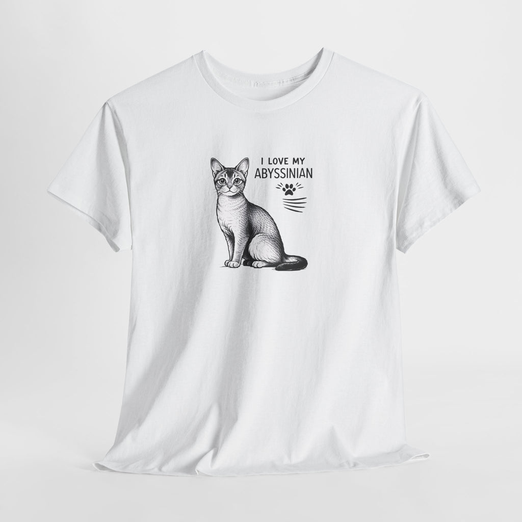 Abyssinian Cat T‑Shirt – "I Love My Abyssinian" Graphic Tee