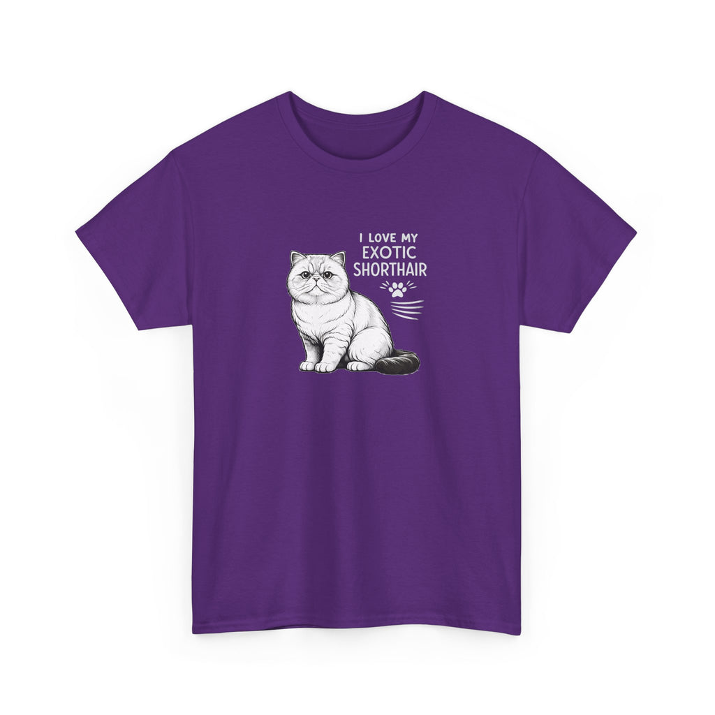 Exotic Shorthair Cat T-Shirt — "I Love My Exotic Shorthair" Cat Lover Tee