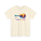 Guitar Sunset T-Shirt — Retro Tropical Sunrise Music Tee