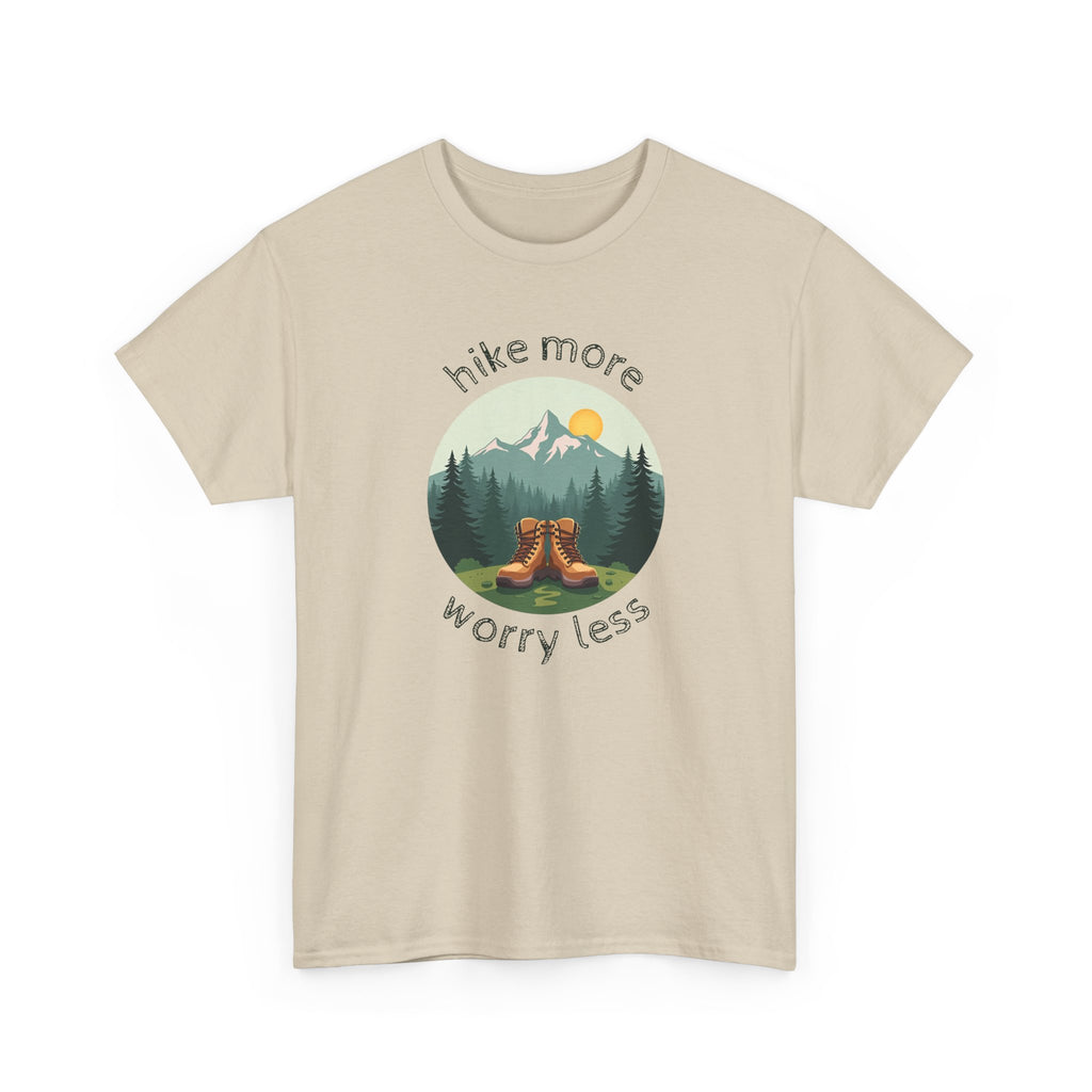 Hike More Worry Less T-Shirt — Nature Hiking Graphic Tee