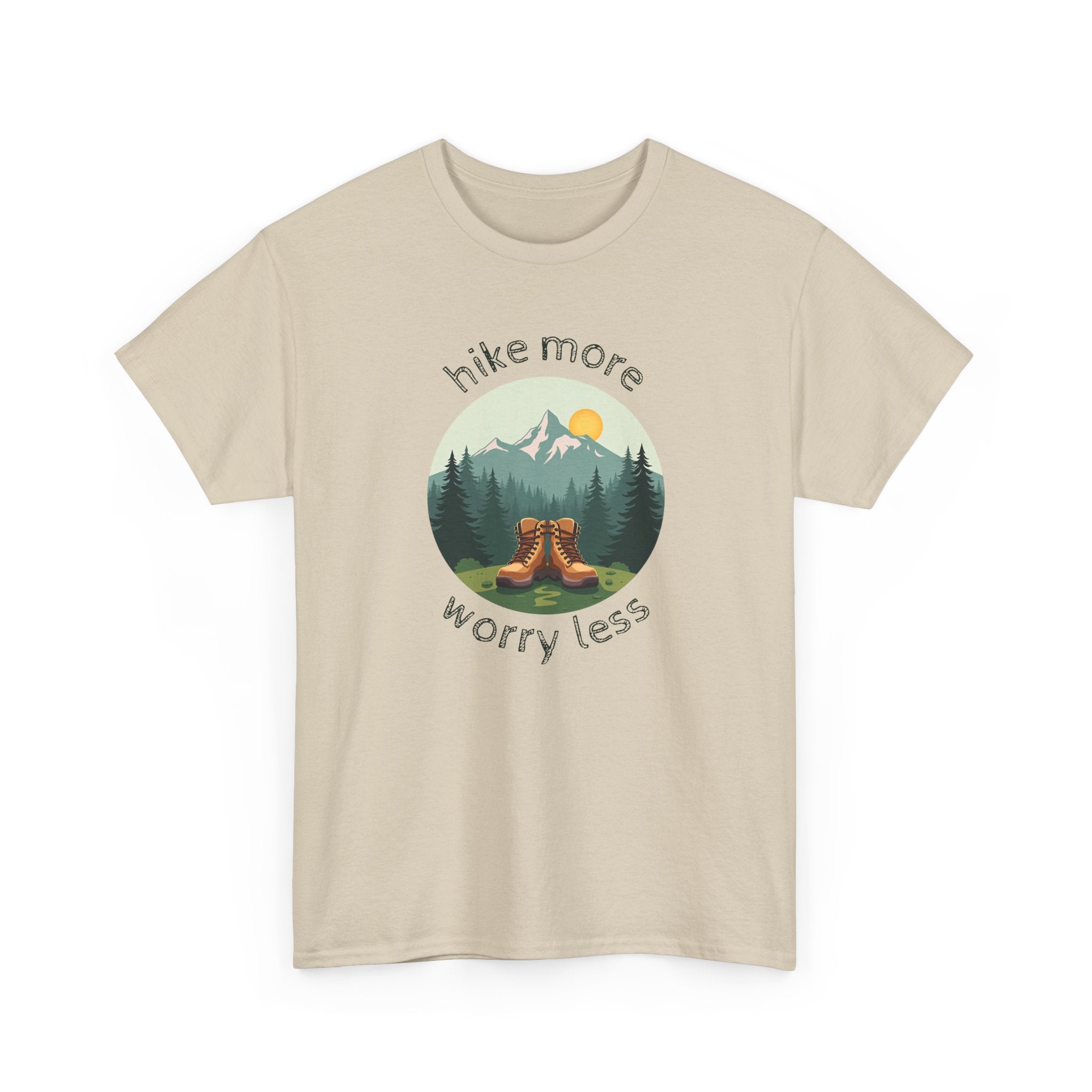 Hike More Worry Less T-Shirt — Nature Hiking Graphic Tee