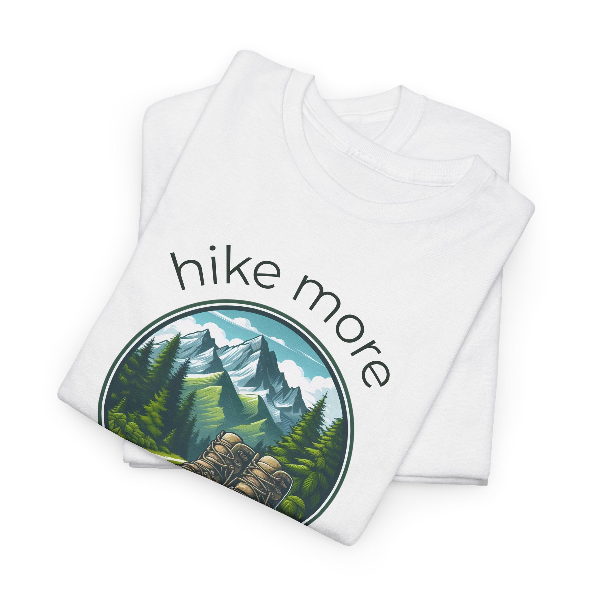 Hike More Worry Less T-Shirt — Nature Hiking Graphic Tee