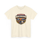 Beige t-shirt with 'Professional Benchwarmer' graphic on a white background