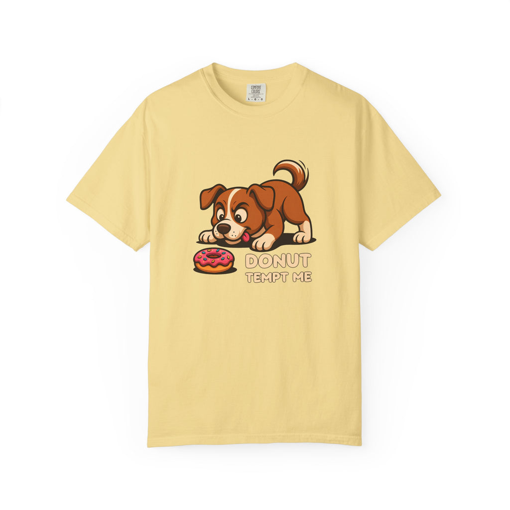 Donut Tempt Me T-Shirt — Cute Puppy & Donut Graphic Tee