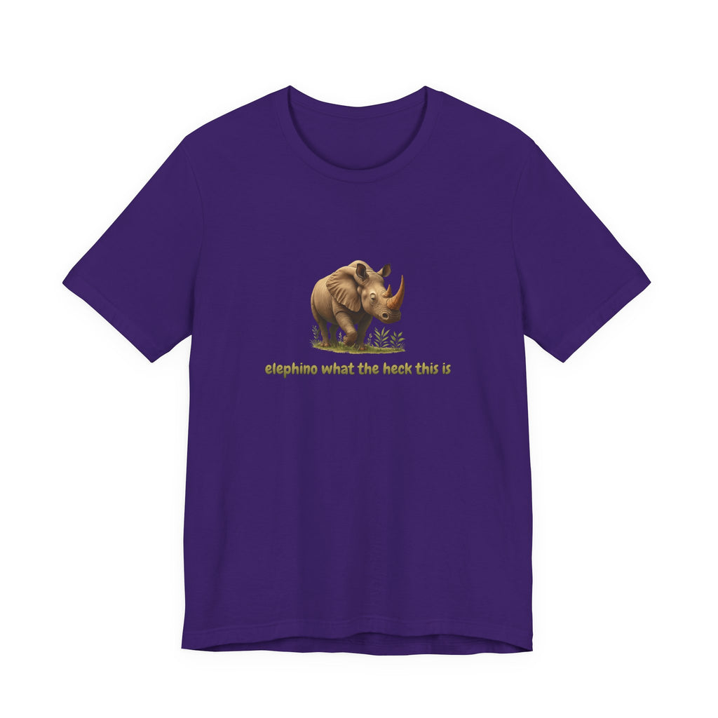 Elephant Rhino Graphic Tee — "elephino what the heck this is" Funny Wildlife T-Shirt