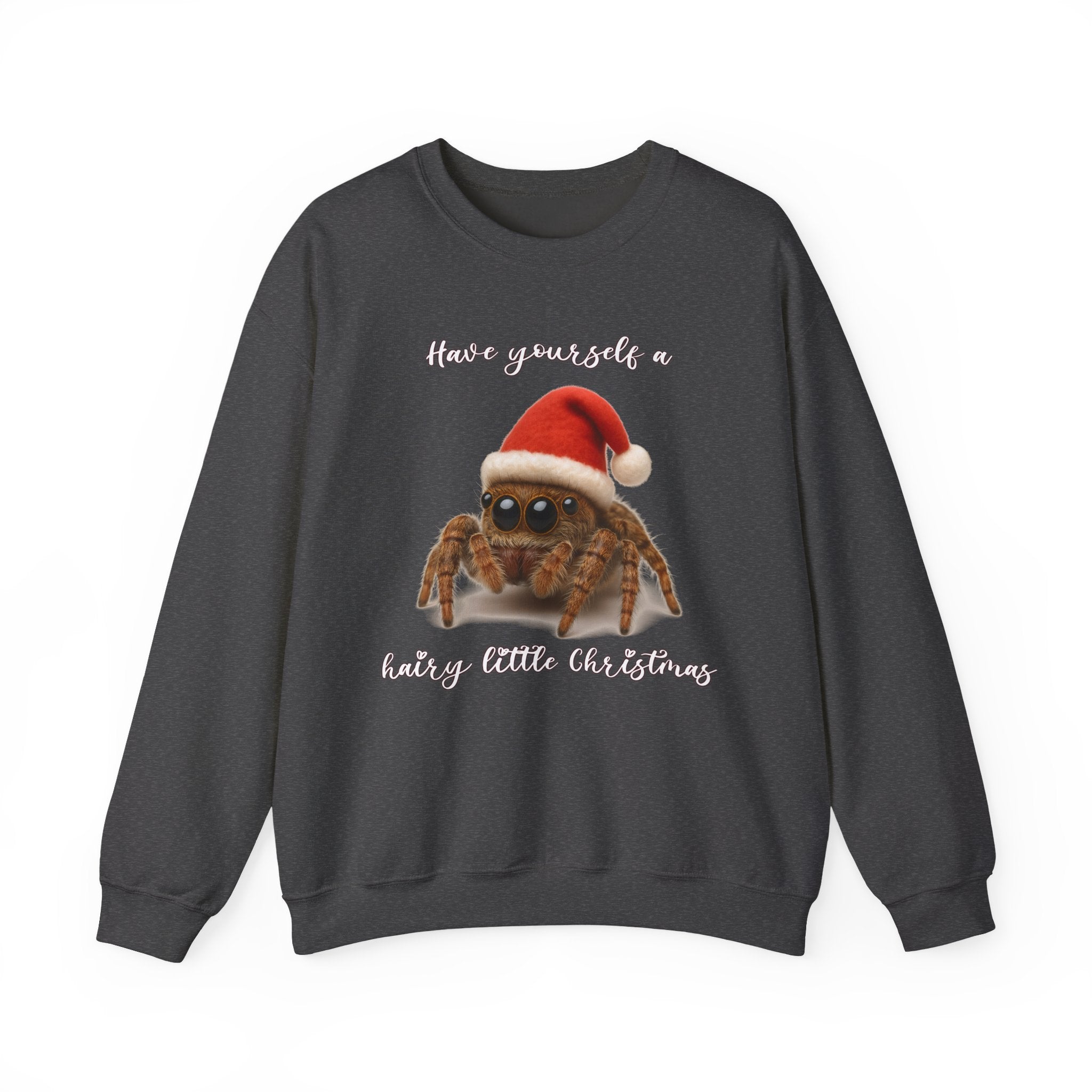 Cute Jumping Spider Christmas Sweatshirt – "Have yourself a hairy little Christmas"