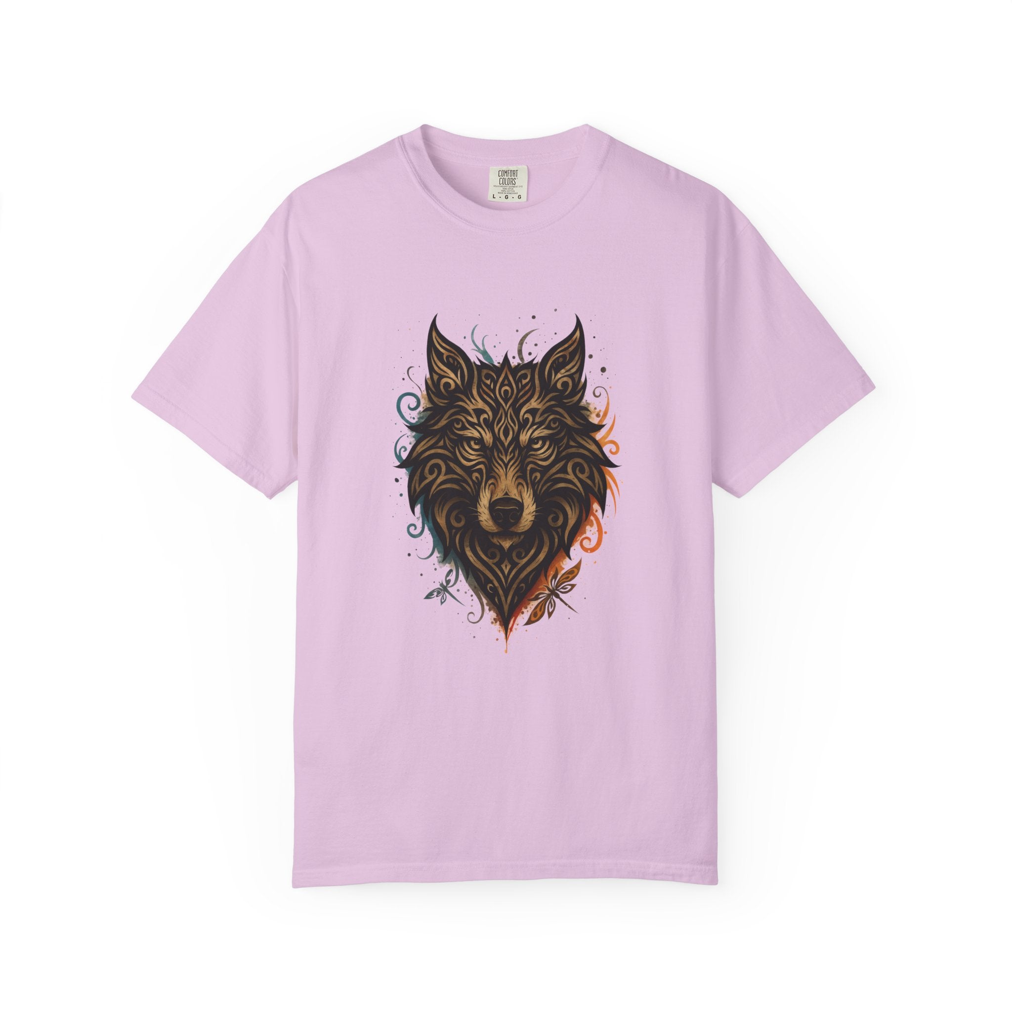 Wolf Head Graphic T-Shirt — Intricate Tribal Wolf Art Tee