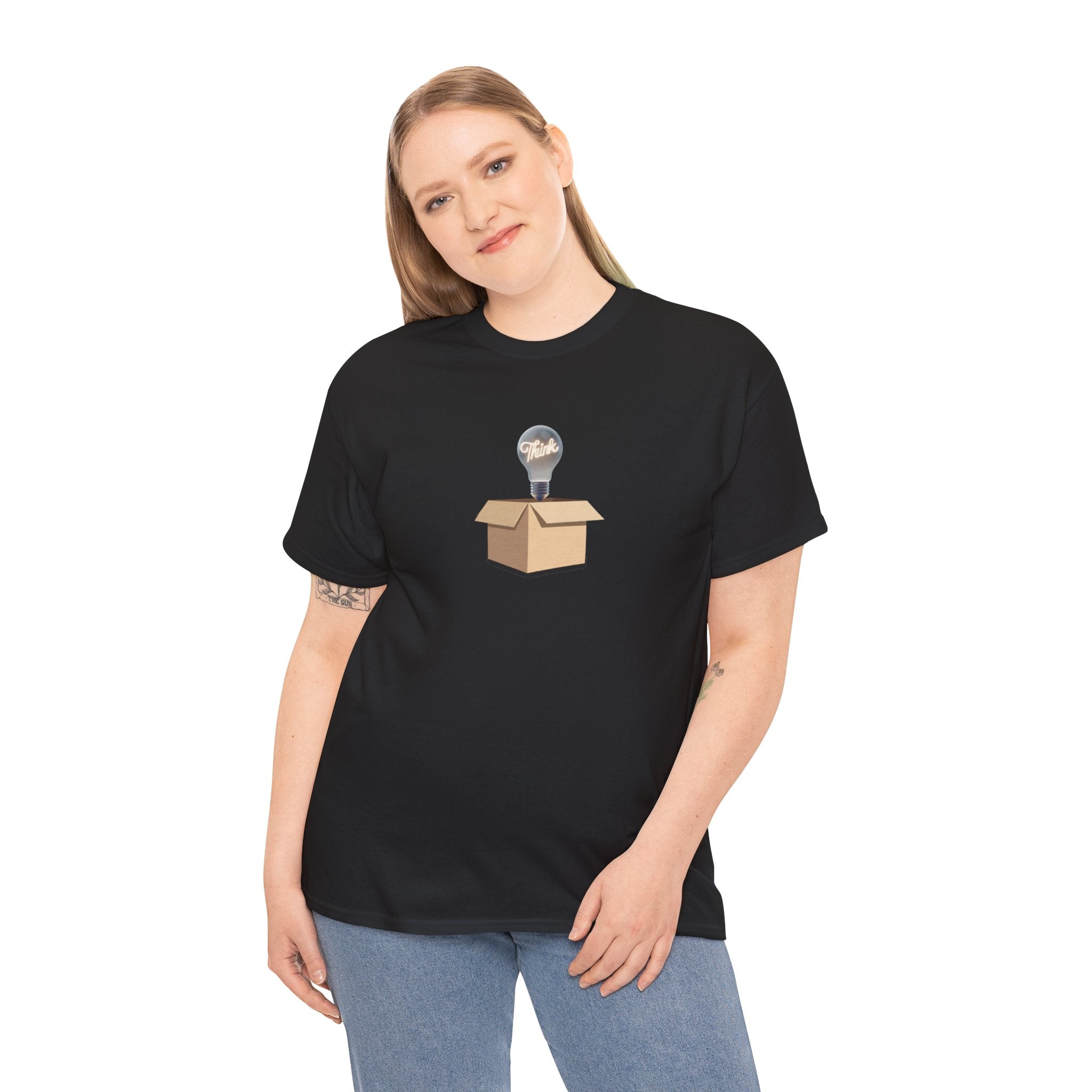 T-Shirt — Lightbulb Idea Think Outside The Box Graphic Tee
