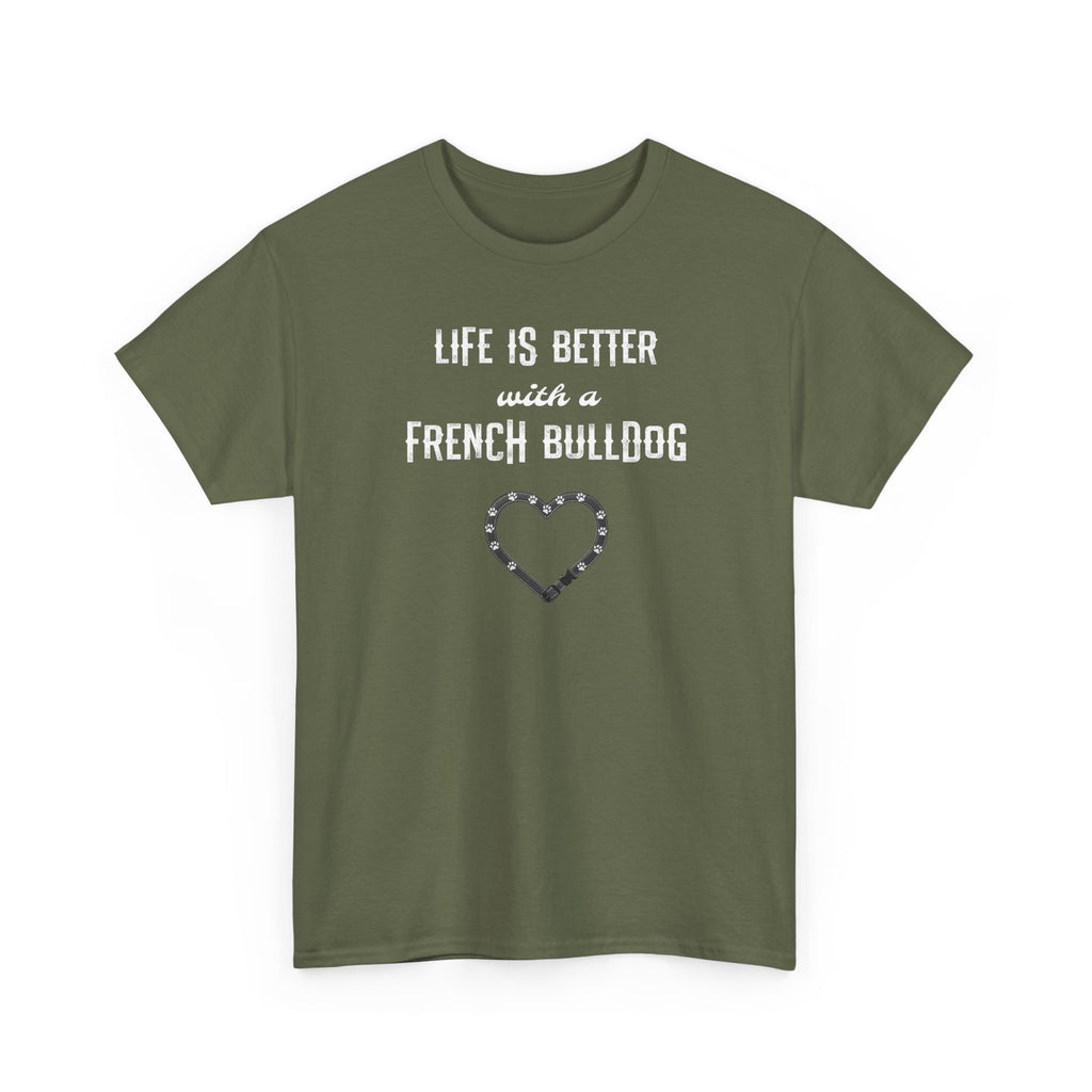Life Is Better with a French Bulldog Heart Dog Lover Tee