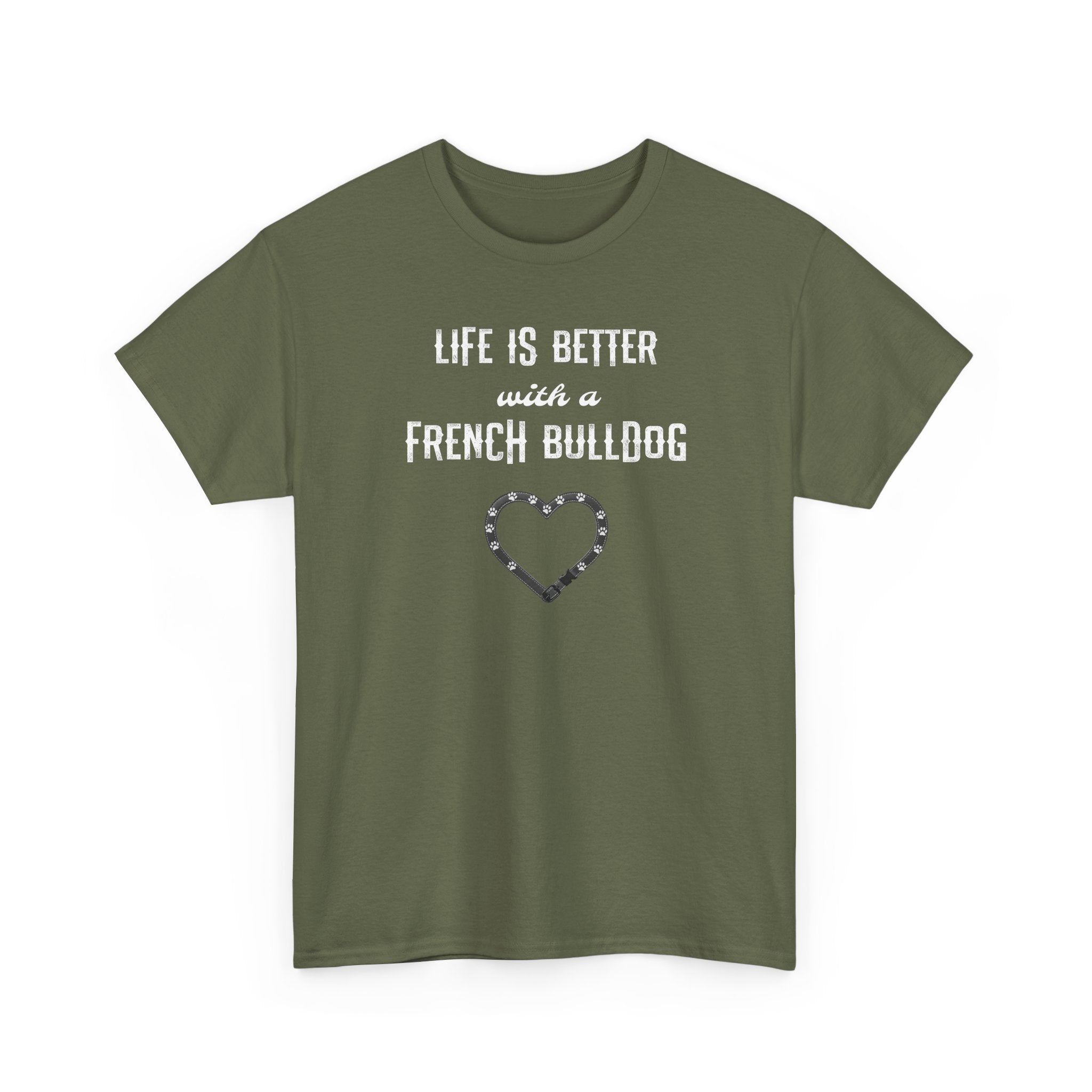 Life Is Better with a French Bulldog Heart Dog Lover Tee