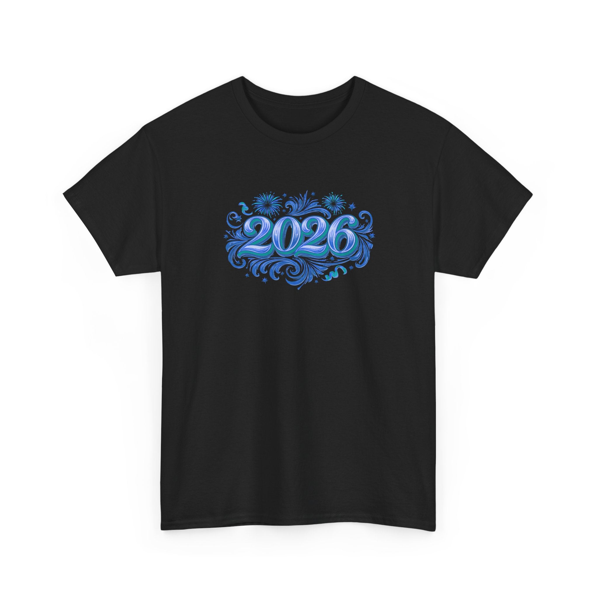 2026 Decorative Script Tee — New Year Celebration T-Shirt