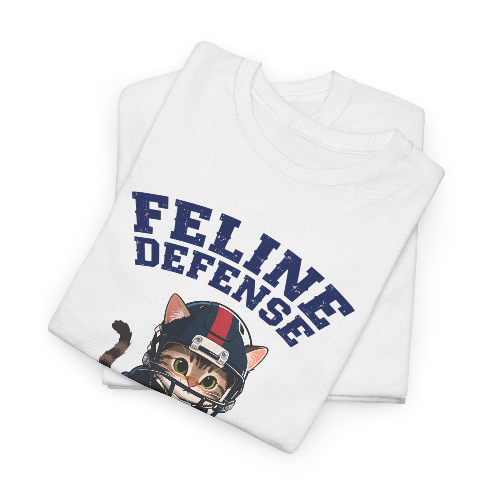 Feline Defense Force T-Shirt — Cute Football Cat Tee for Cat Lovers & Sports Fans