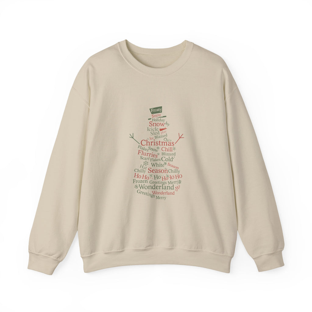 Christmas Word Snowman Sweatshirt