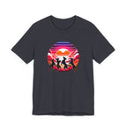 Retro Sunset Dancing Dogs T-Shirt — Vintage Rainbow Skyline Graphic Tee