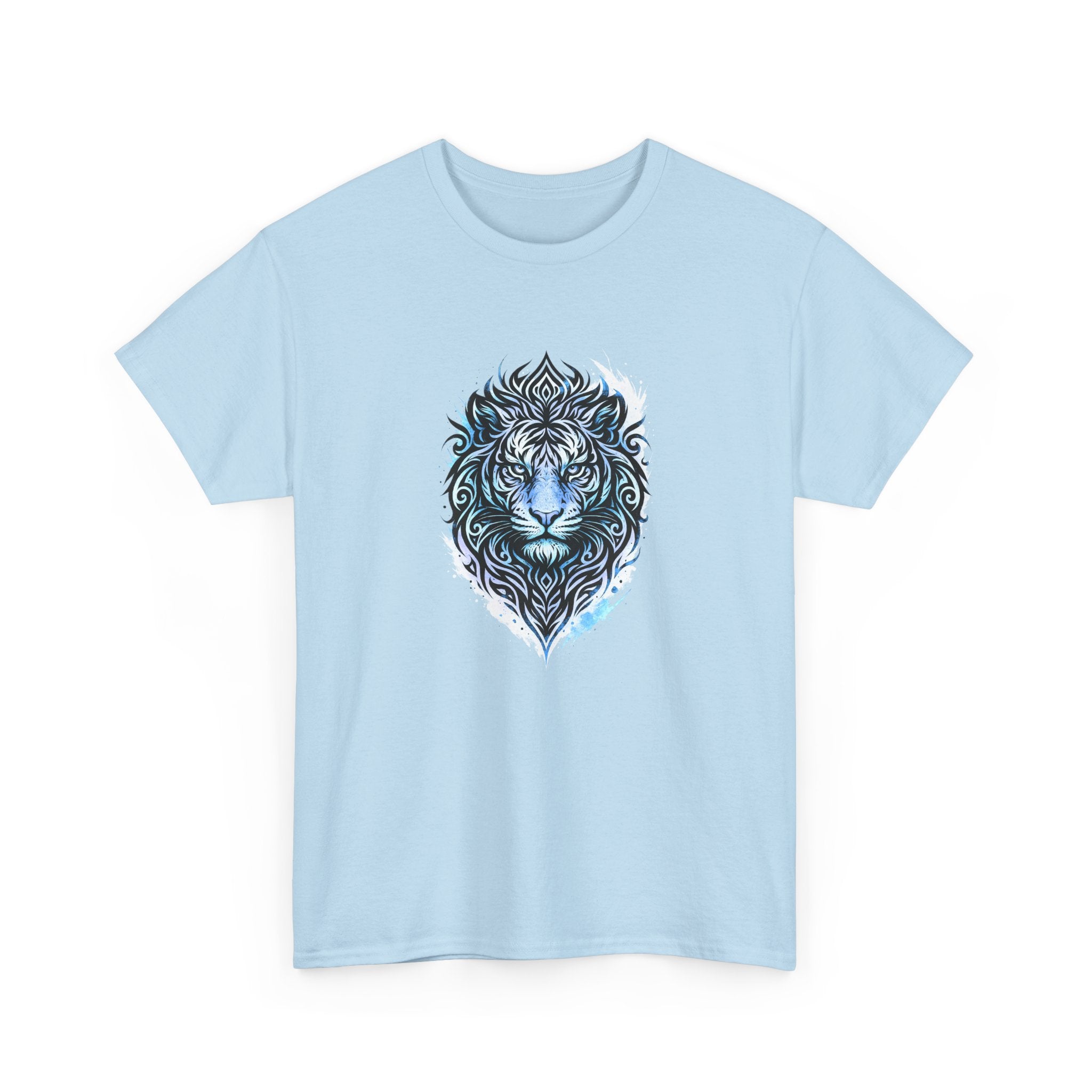 Tiger T-Shirt — Intricate Blue And White Tiger Graphic Tee