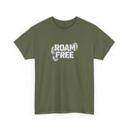 Roam Free T-Shirt — Outdoor Adventure Tee with Boot Print Graphic