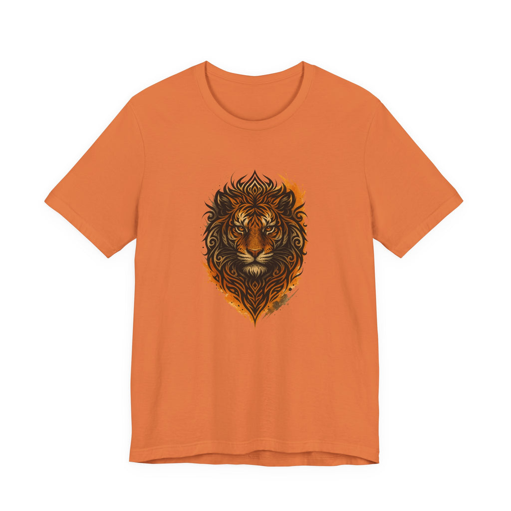 Tiger Flame Graphic T-Shirt — Tribal Tiger Head Design