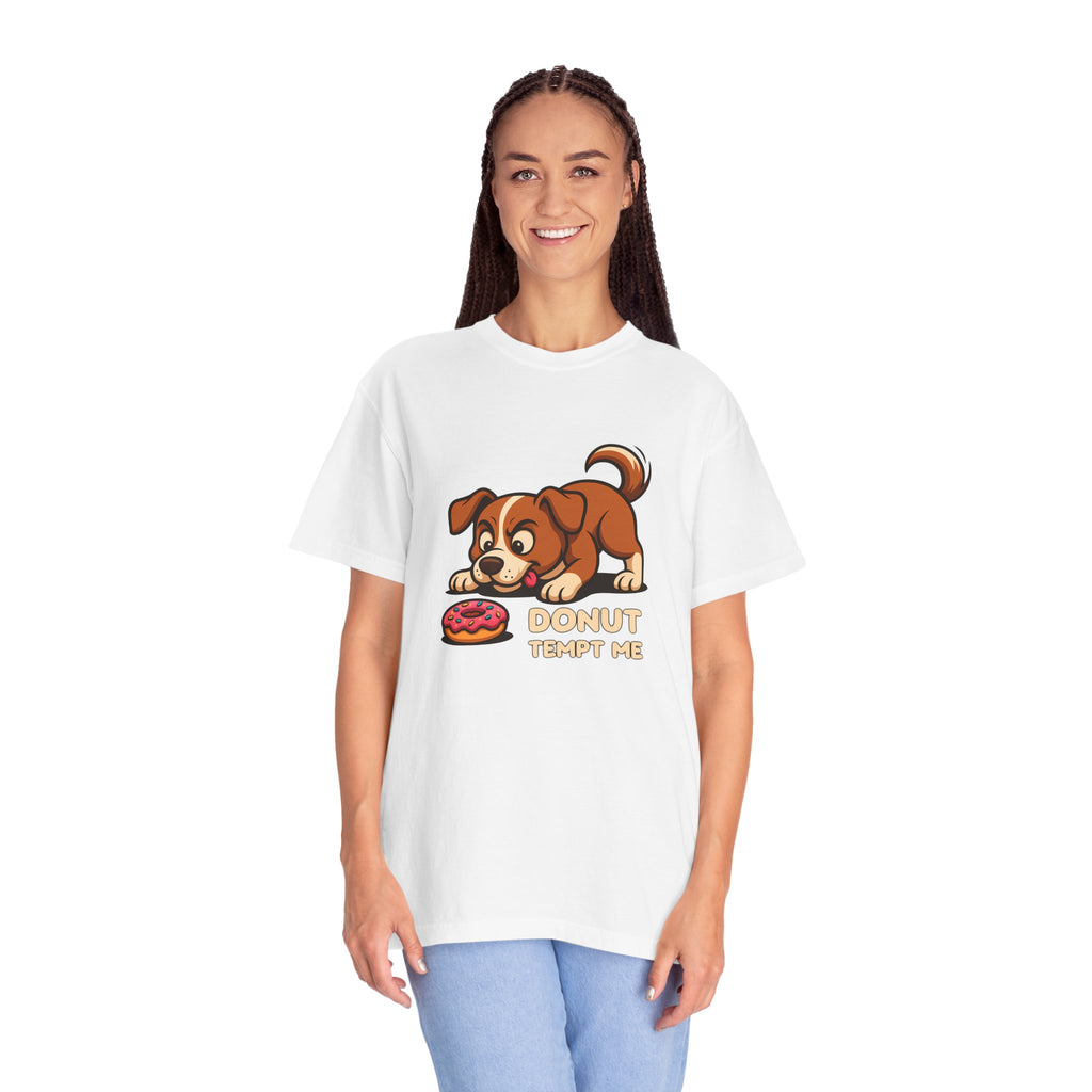 Donut Tempt Me T-Shirt — Cute Puppy & Donut Graphic Tee