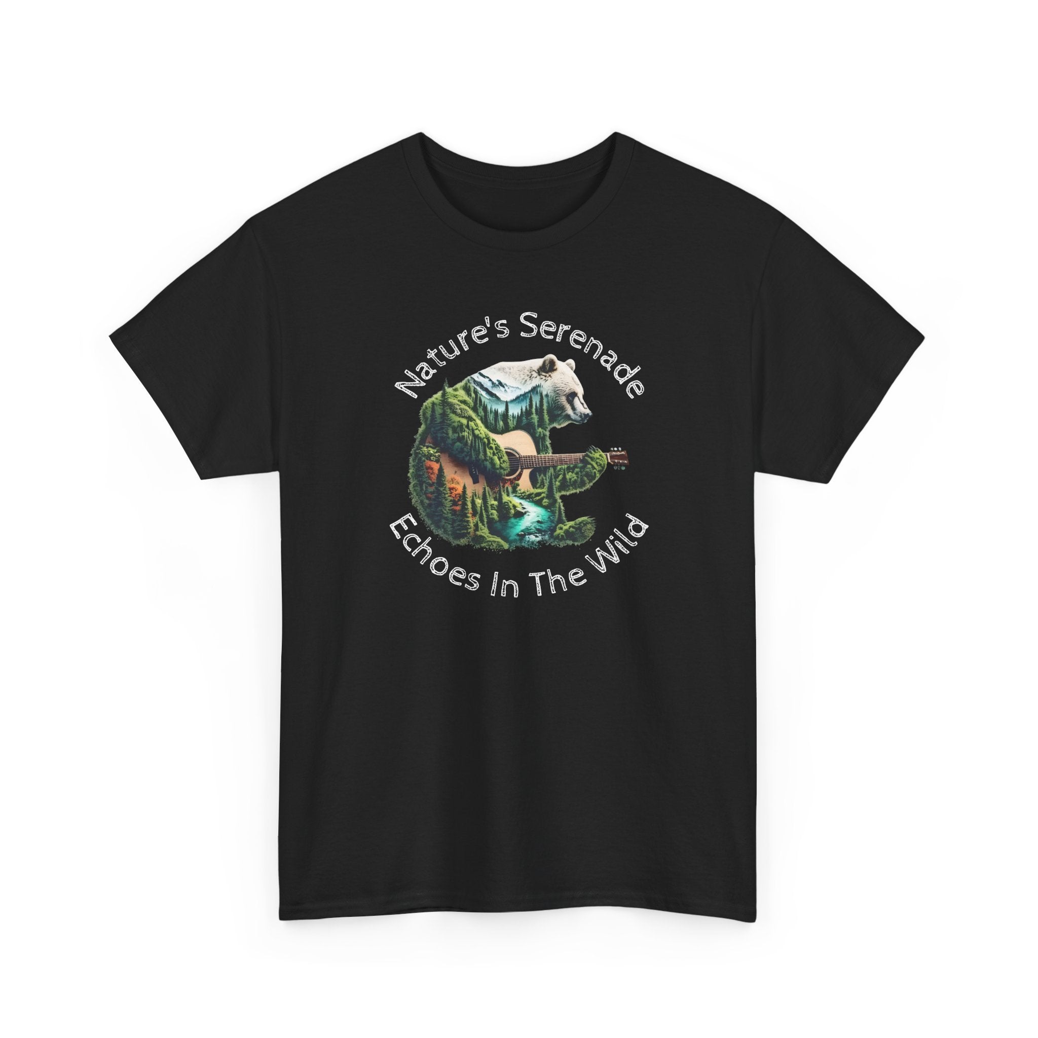 Nature’s Serenade T-Shirt — ‘Echoes in the Wild’ Guitar Bear Graphic Tee