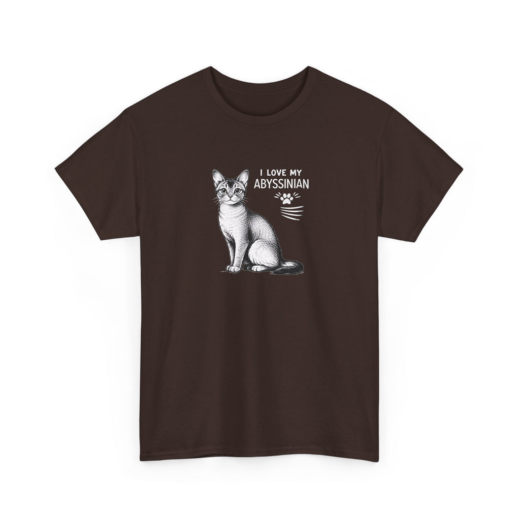 Abyssinian Cat T‑Shirt – "I Love My Abyssinian" Graphic Tee