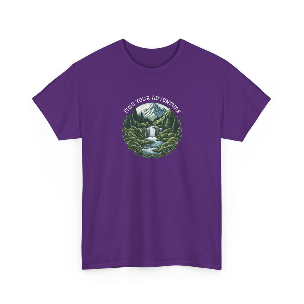 Nature Adventure T-Shirt — Find Your Adventure Mountain & Waterfall Graphic Tee