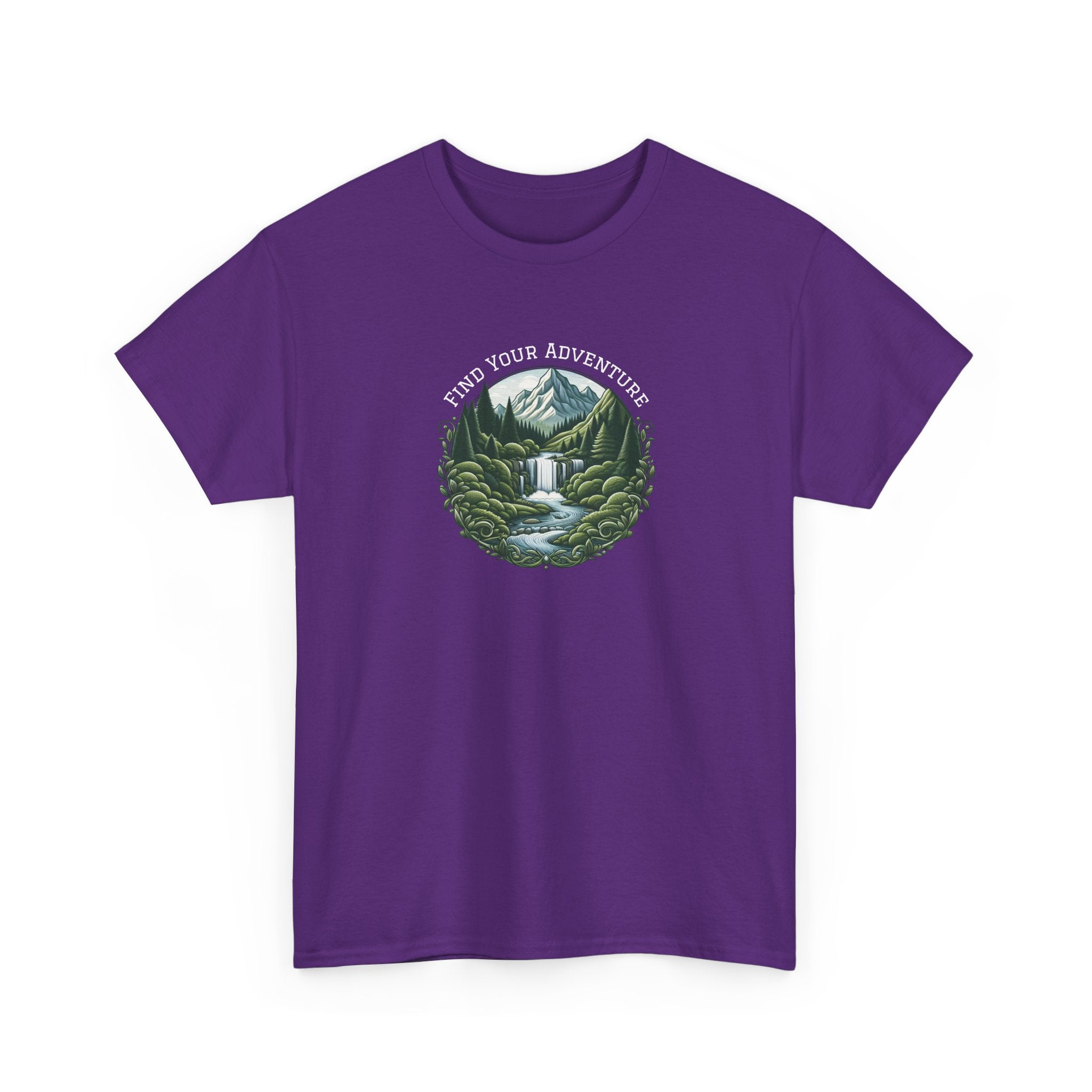 Nature Adventure T-Shirt — Find Your Adventure Mountain & Waterfall Graphic Tee