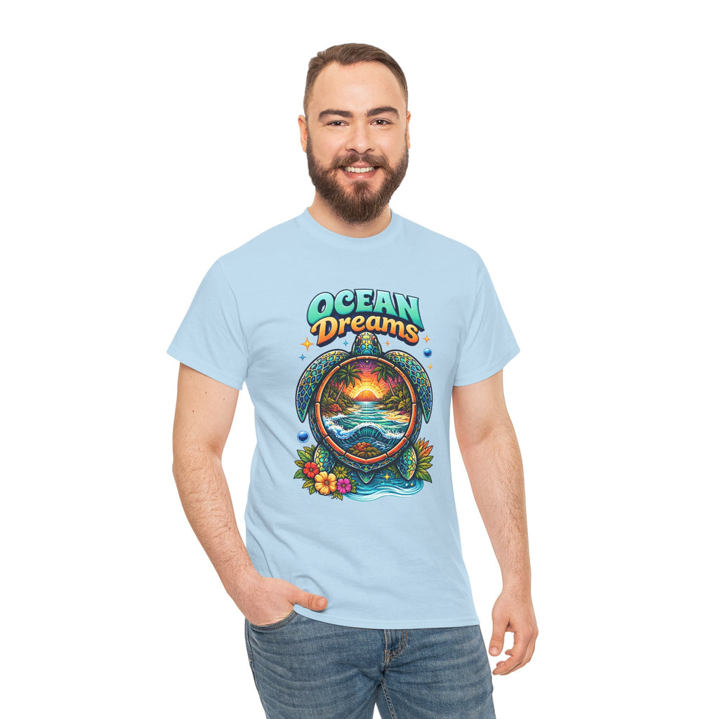 Ocean Dreams T‑Shirt — Tropical Sunset Sea Turtle Graphic Tee