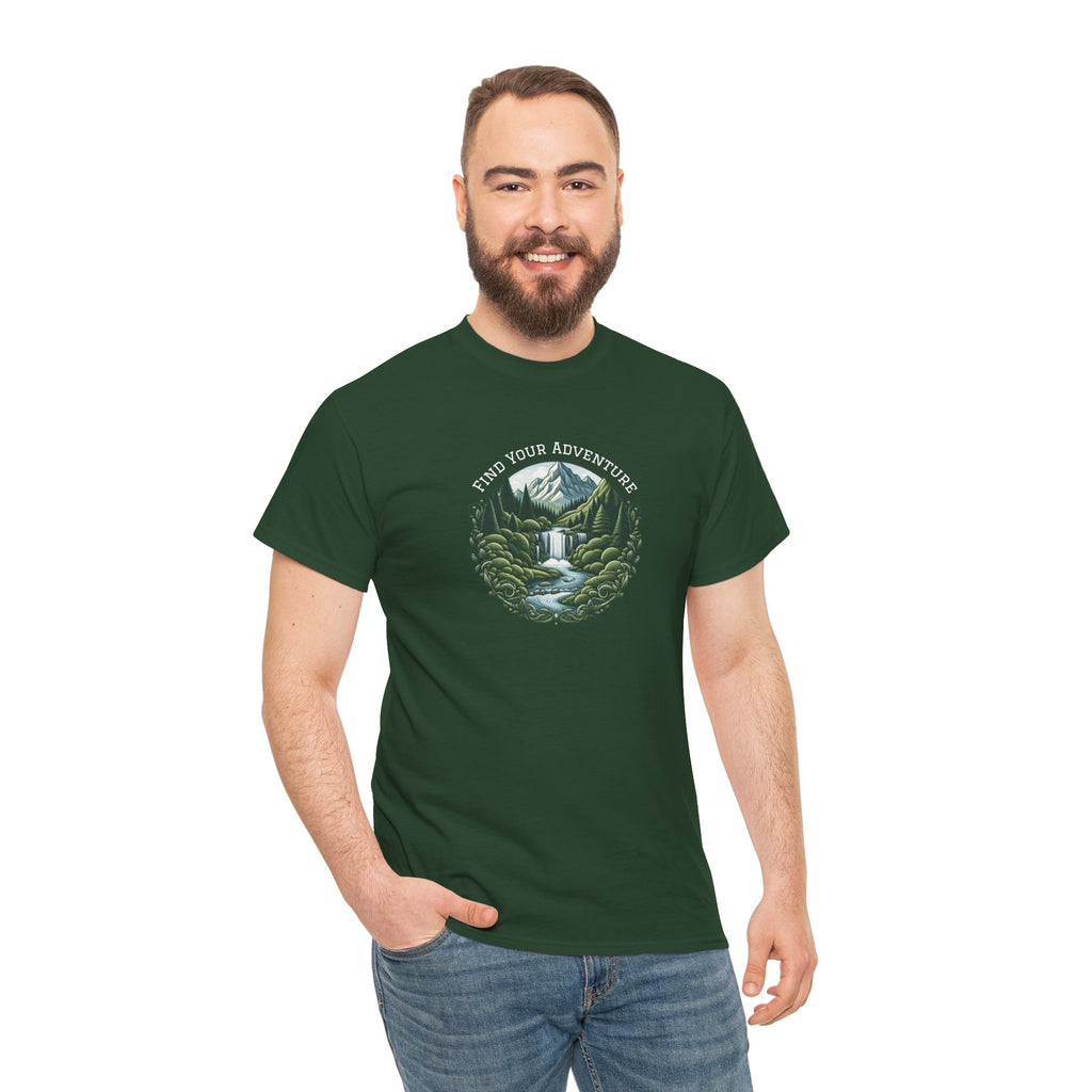 Nature Adventure T-Shirt — Find Your Adventure Mountain & Waterfall Graphic Tee