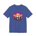 Retro Sunset Dancing Dogs T-Shirt — Vintage Rainbow Skyline Graphic Tee