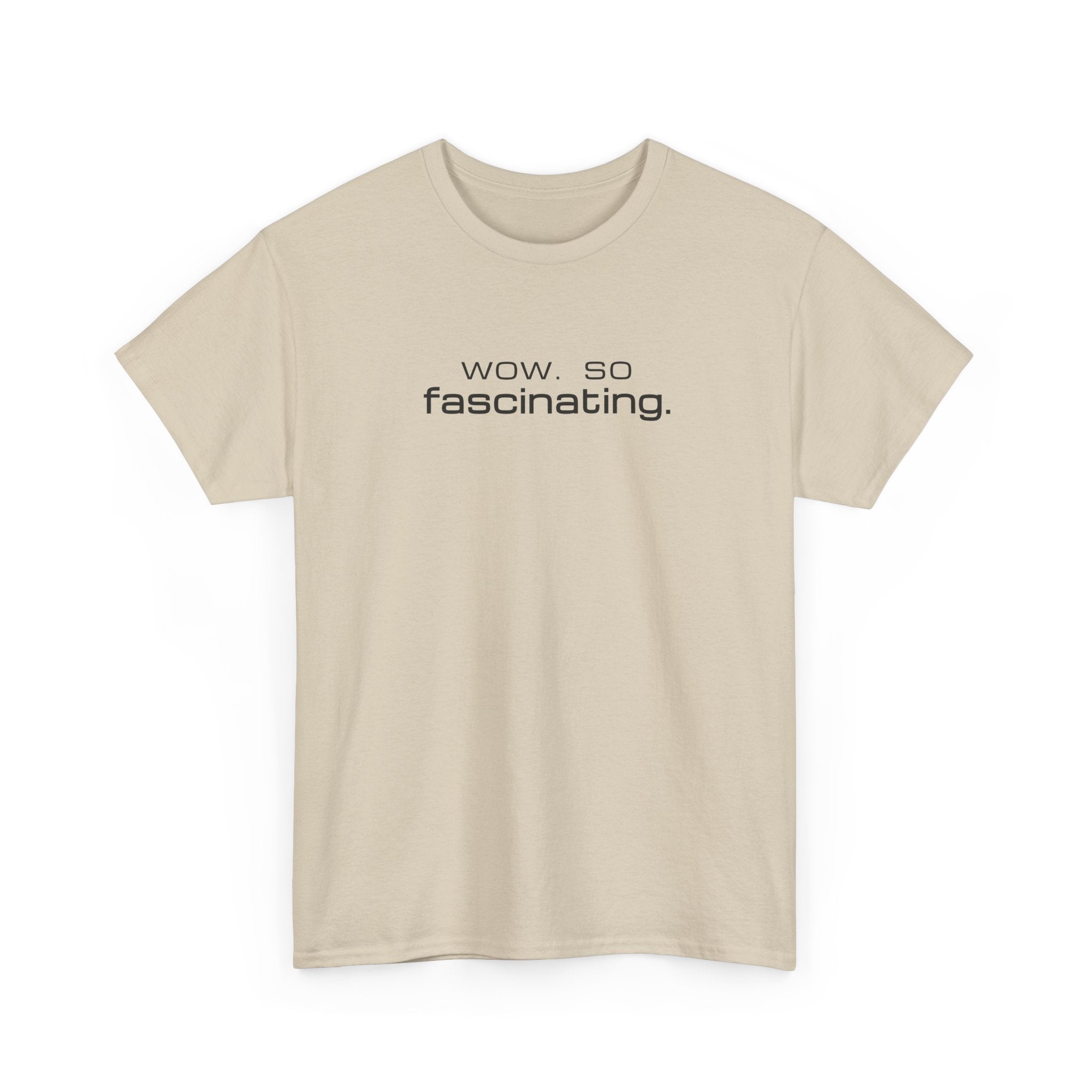 Sarcastic Humor T-Shirt — wow. so fascinating. Minimalist Text Tee