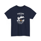 Hiking Is Hard, Chillin’ Is Easy T-Shirt — Camping Mountains Campfire Graphic Tee