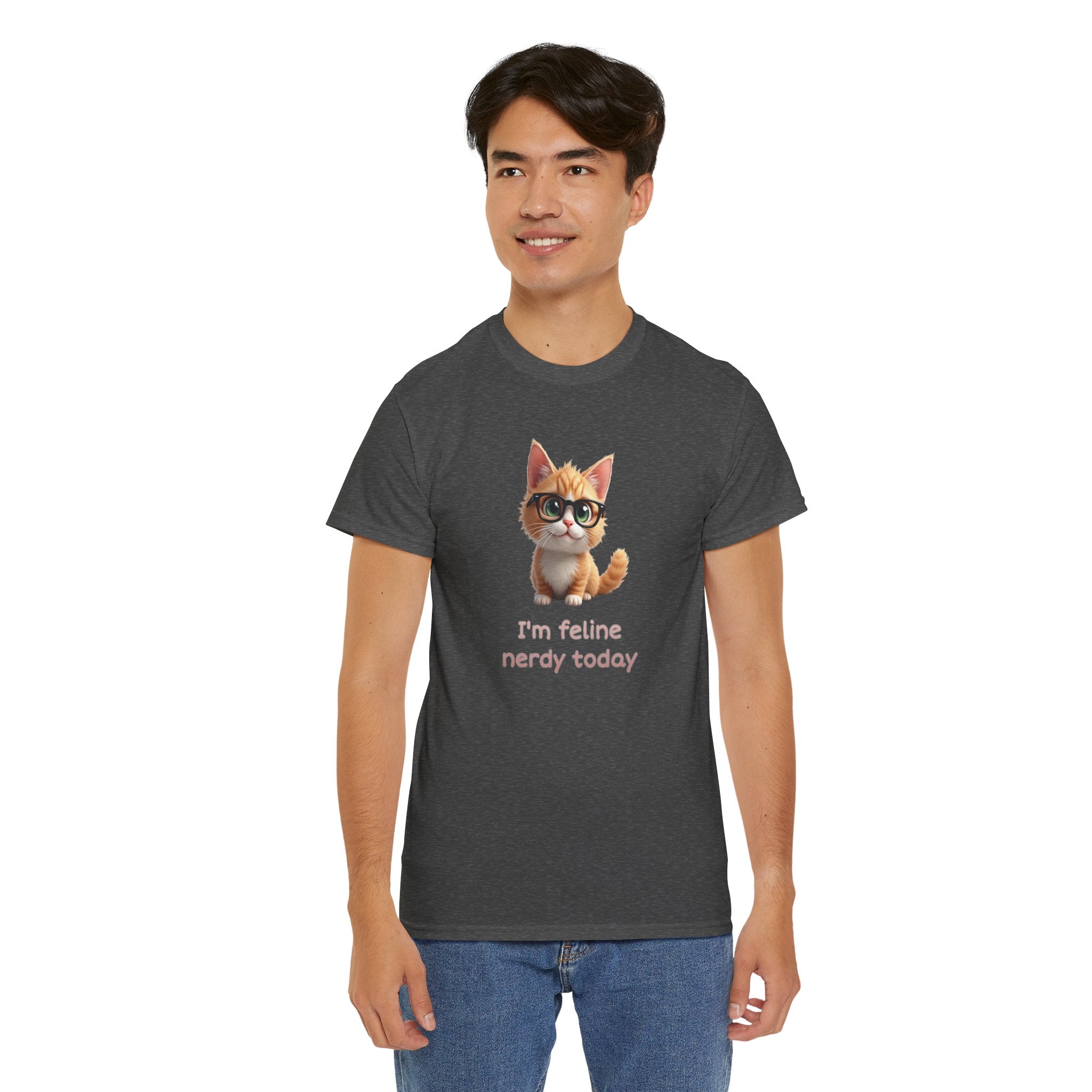 Cat Nerd T-Shirt — “I’m Feline Nerdy Today” Cute Kitty Graphic Tee