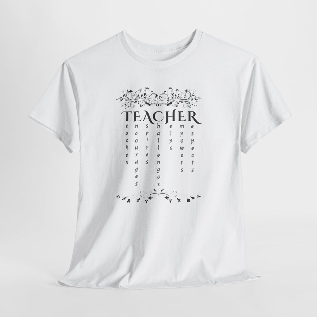 Teacher Floral Rain T-Shirt — Elegant Teacher Appreciation Tee