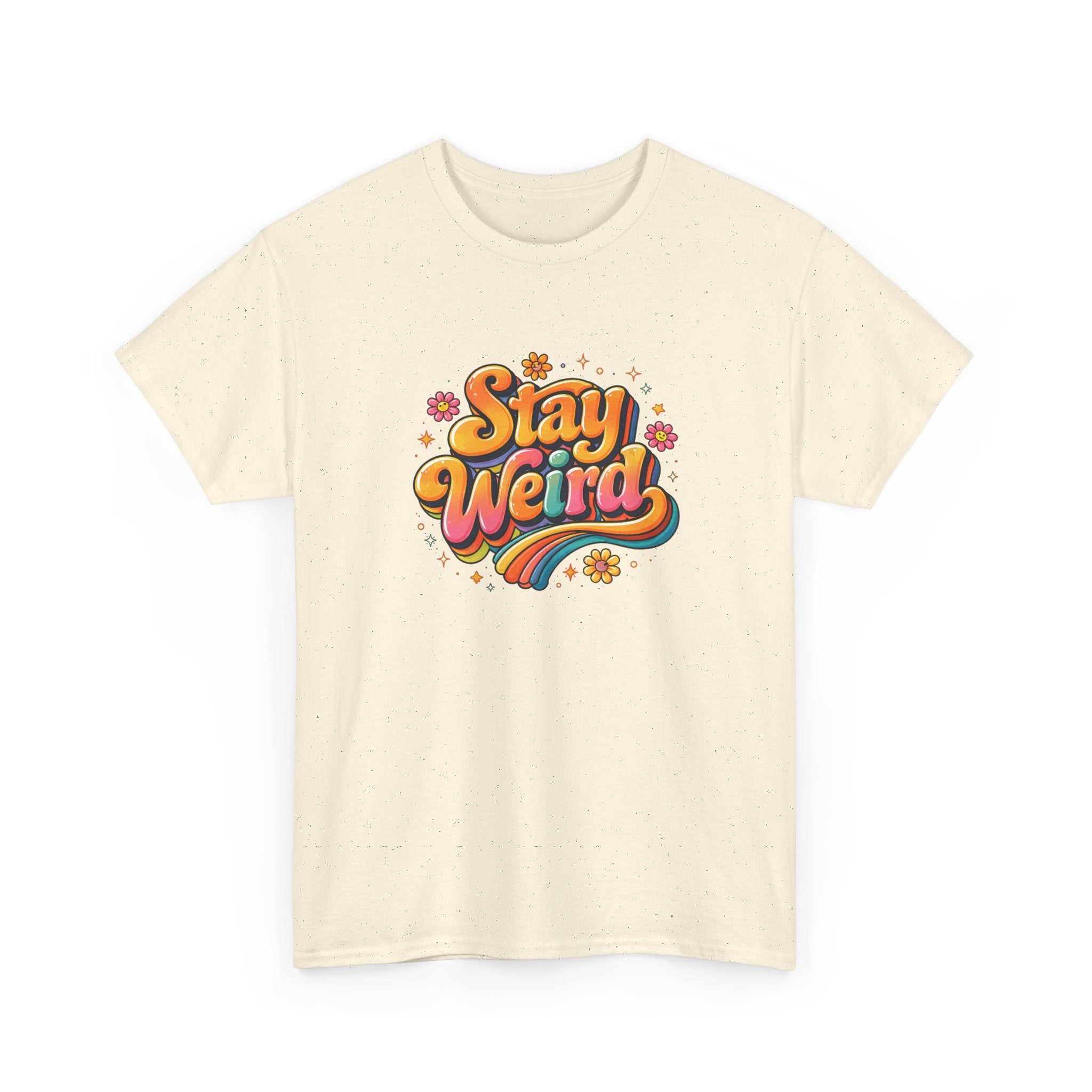 Stay Weird T-Shirt — Retro Rainbow Graphic Tee