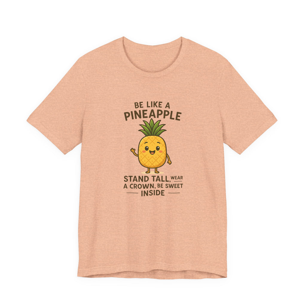 Pineapple Inspirational Tee – "Be Like a Pineapple: Stand Tall, Wear a Crown, Be Sweet Inside"
