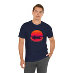 Fishing Sunset T‑Shirt — Retro Sunset Fisherman Boat Tee