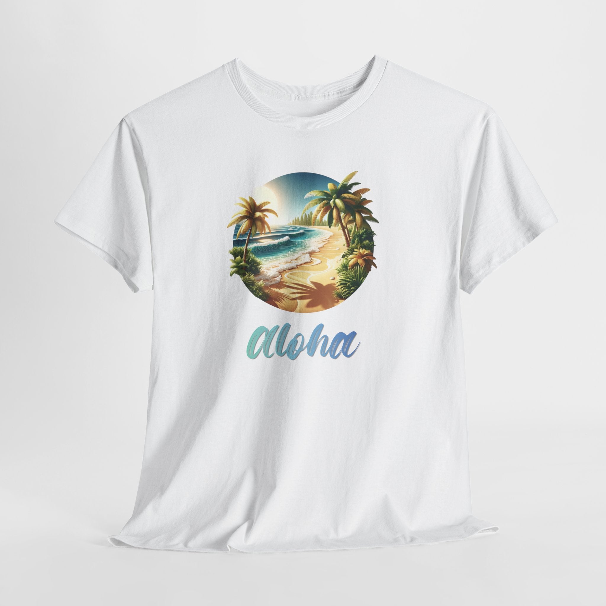 Aloha Beach T-Shirt — Tropical Palm Island Graphic Tee