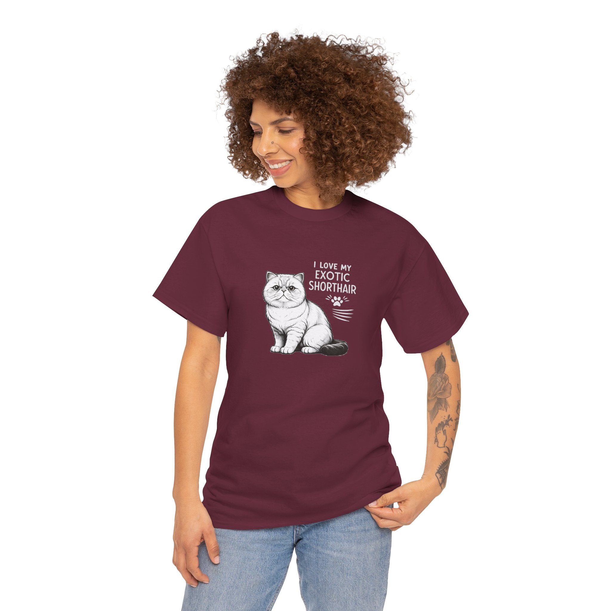 Exotic Shorthair Cat T-Shirt — "I Love My Exotic Shorthair" Cat Lover Tee