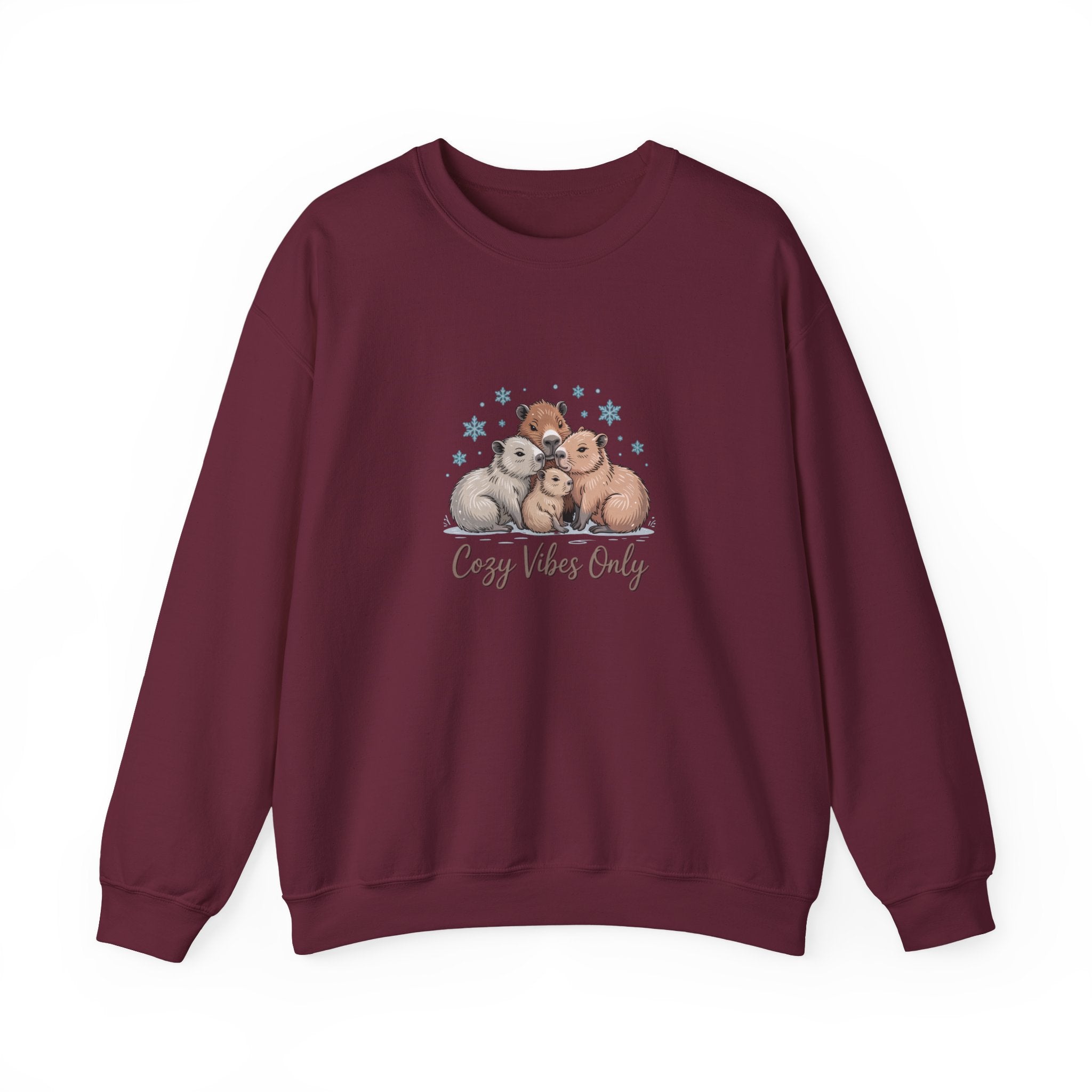 Cozy Vibes Only Sweatshirt — Cute Hugging Capybaras Crewneck