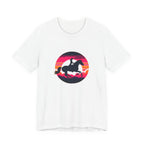 Woman Horse Riding Retro Sunset Tee