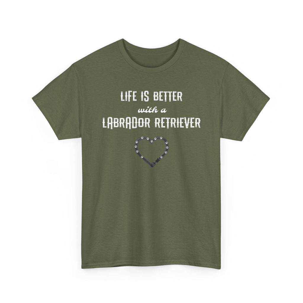 "Life Is Better with a Labrador Retriever" Heart Dog Lover Tee