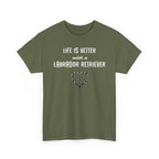 "Life Is Better with a Labrador Retriever" Heart Dog Lover Tee
